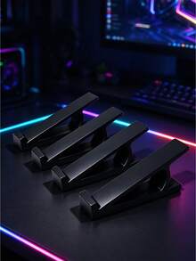 1 Set/3 Pieces Ergonomic Keyboard Stand With Black Mouse Pad, Designed To Prevent Wrist Fatigue During Long-Term Use. Features Non-Slip, Sturdy And Universal Keyboard Riser. Available In Multiple Colors, Suitable For Office Work - A - View 6