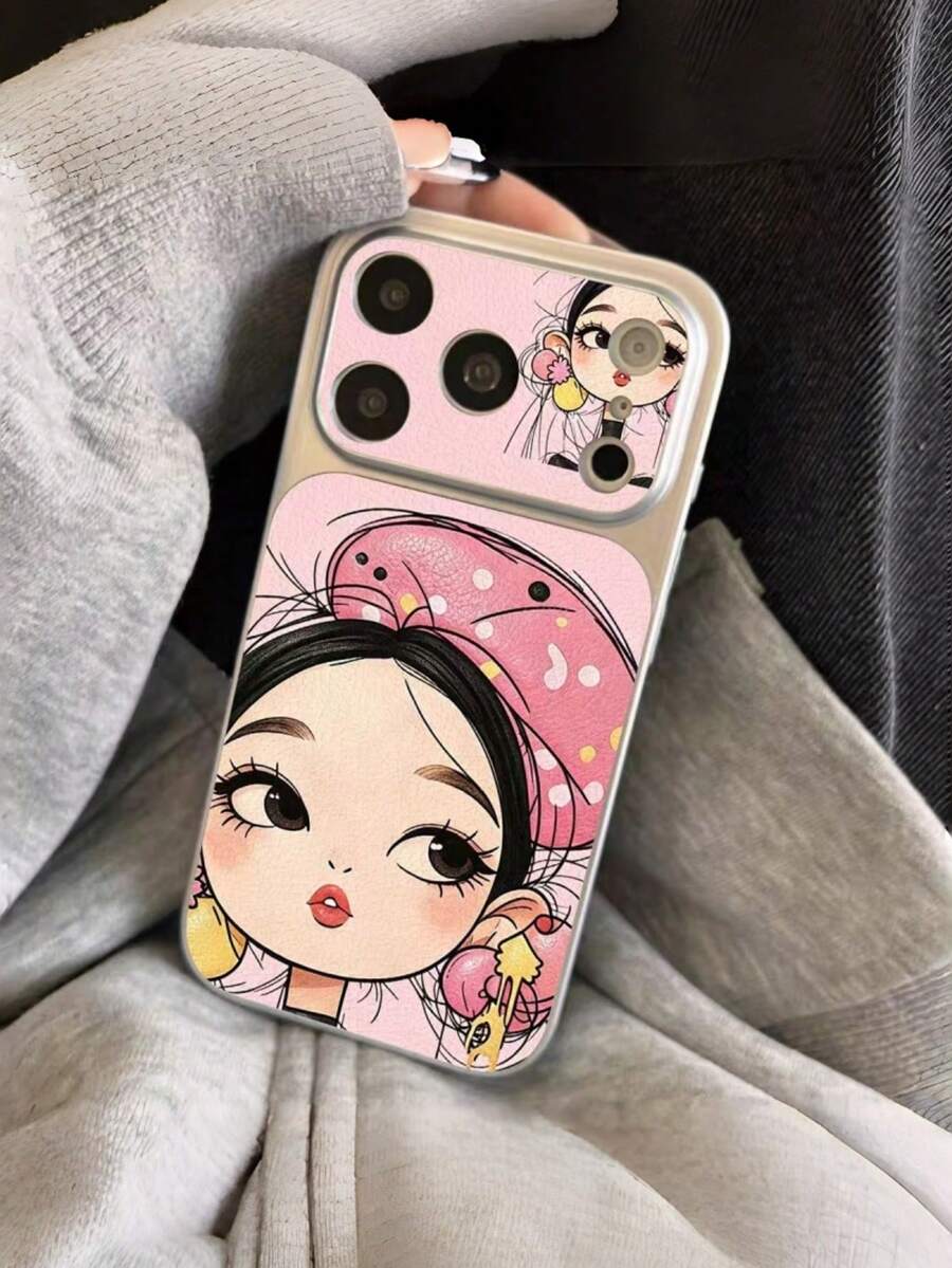 粉色復古小女孩手機殼，防刮防震保護殼，適用於 iPhone 17 18 Pro Max、17 Pro、16 Pro Max、16 Pro、16、15 Pro Max、15 Pro、15、14、13 Pro Max、14 Pro Max、12 - 彩色 - 查看 1