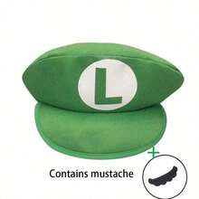 Hasbro Super Odyssey Theme Hat, Halloween Cosplay Prop, Costume Accessory With Iconic Pattern, Perfect For Theme Events, Role Play And Party Celebrations. (Randomly Gifted Mustache, Non-Woven Fabric And Plush Doll) - A - View 7