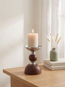Chic Exquisite Iron Candle Holder – Simple Textured Candle Stand, Fits Various Pillar Candle Sizes, Perfect For Home Decor, Room Decor, Party & Holiday, Office Styling, Living Room Accessory, Great As Halloween, Christmas, Birthday, Friend Gift - Customized - View 5