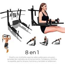 Barra De Dominadas, Home Gym 8 Ejercicios En 1, Soporta 400kg, Gimnasio En Casa, Fortalece Espalda Brazos Y Mas, Para Pared Y Piso, Uso Rudo FáCil InstalacióN - Negro - Ver 5