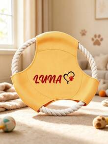 Customizable Pet Name, Dog-Specific Bite-Resistant And Durable, Customized Pet Name Rope , Dog Outdoor Throwing Interactive Toy, Outdoor Dog Walking Interactive Pulling Training Disc, Suitable For Small Dogs, Large Dogs, Border Collies - Multicolor - View 6