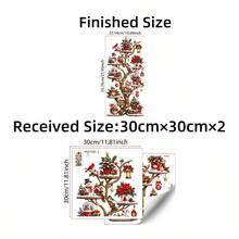 1pc/2pcs Santa Forest Animal Christmas Tree Wall Sticker, Snow Xmas Design, Removable PVC Decal, Home Holiday Decor, Kids Bedroom Nursery Decor - Multicolor - View 11