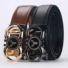 1pc Men' S Ratchet Buckle Belt, Smooth Belt Strap, Versatile For Office Wear, Meetings & Daily Commutes - DL38 41 DP42 43 - View 5