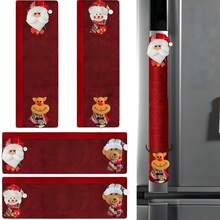 2/4pcs Christmas Handle Covers, Santa Claus Snowman Reindeer Holiday Handle Decor, Suitable For Doors, Refrigerators, Ovens, Microwaves, Cabinets And Drawers Kitchen And Home Holiday Decoration - Multiple Styles - View 11