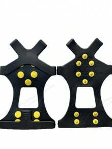 2 Pairs Outdoor Ice Crampon Shoe Covers Anti-Slip Snow Climbing Shoes Spikes Hiking Snow Claws - Multicolor - View 1
