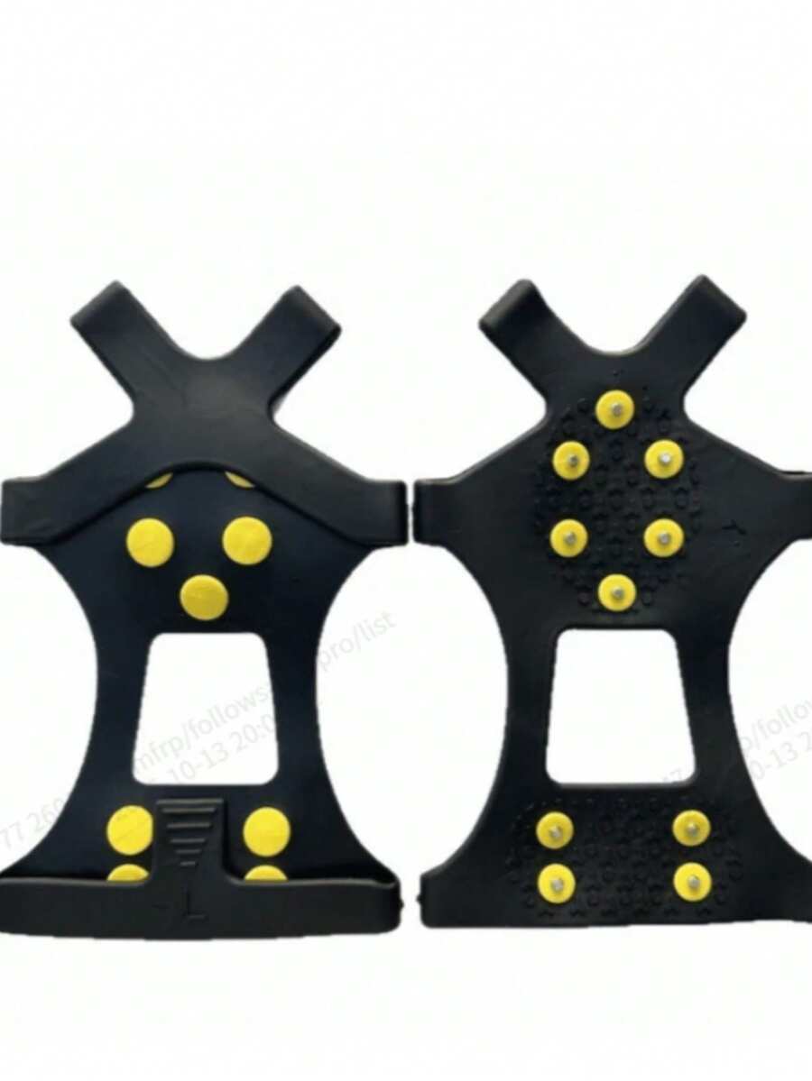 2 Pairs Outdoor Ice Crampon Shoe Covers Anti-Slip Snow Climbing Shoes Spikes Hiking Snow Claws - Multicolor - View 1