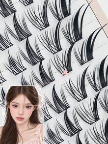 80PCS Natural Fox Eye Lash Clusters, Realistic Eye-Enhancing Individual False Eyelashes, Beginner-Friendly DIY Cluster Lashes For Photogenic Natural Looks, No-Makeup Makeup & Everyday Wear - View 2