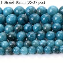 4/6/8/10mm Natural Blue Apatite Round Beads - Loose Gemstones For DIY Jewelry Making, Natural Beads For Bracelets, Necklaces - Blue - View 7