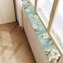 1pc Floral Window Sill Draining Mat, Faucet Mat, Kitchen Sink Draining Mat, Sink | Countertop | Absorbent | Draining Mat, Dirt-Resistant And Easy To Clean, Trimmable, Quick-Drying, Suitable For Kitchen Sink, Vegetable Washing Sink Countertop, Cup Draining, Washbasin, Bar Countertop, Perfect For New Home Housewarming Gift, New Home Kitchen Essential, Moving Gift, Practical Home Gift, Christmas Gift - Multicolor - View 4