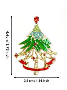 5pcs Christmas Tree Brooch Set, Multiple Rhinestone Christmas Tree Style Combinations, Holiday Atmosphere Lapel Accessories, Coat Sweater Jacket Holiday Decoration Small Items - 5pcs - View 7