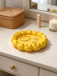 Cute Cat Lace Jewelry Tray Macaron Color Cartoon Kitten Storage Dish Vanity Ring Earring Necklace Organizer Girly Desktop Decor Ornament 3D Printed Jewelry Storage Tray - Multicolor - View 14