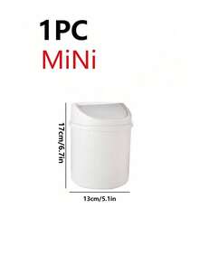 Mini Trash Can With Lid, Small Desktop Wastebasket, Plastic Desktop Waste Bin, Swing Lid Design To Prevent Odor Leakage, Used For Storing Desktop Fruit Peels And Paper Scraps, Keep Clean, Suitable For Bathroom And Home Office Desktop Decoration - Multicolor - View 10