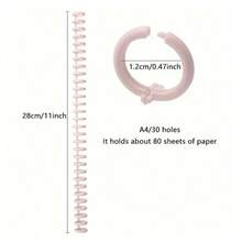 5/8/10pcs Detachable Spiral Binding Rings, Adjustable Loose-Leaf Rings, PVC Material, Compatible With A4, 30-Hole Loose-Leaf Binder, Suitable For Notebooks, Calendars, Loose-Leaf Notebooks, Journals, School Document Organization, Bright Colors, Back To School Stationery - Random - View 9