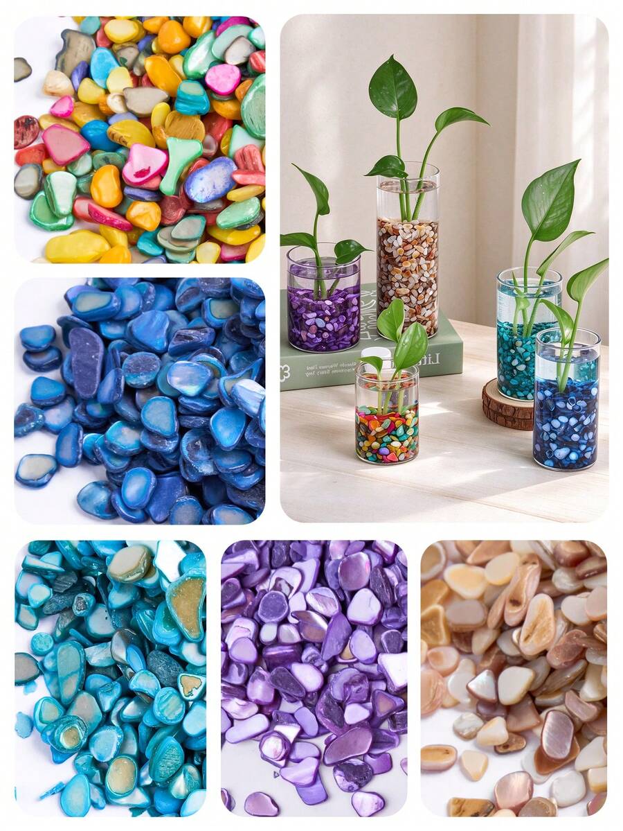 1 Bag/100g Colorful Shell Decorative Beads, Shell Filler Material, Suitable For Silicone Mold Filling, DIY Crafts, Epoxy Resin Molds, Creative Keychains, Jewelry Making - Cobalt Blue - View 1
