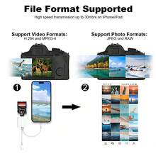SD Card Reader, Supports Lightning And USB-C Interfaces, Compatible With SD/MicroSD Cards, High-Speed Camera Card Reader, Plug And Play - View 6