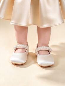 公主鞋軟底嬰兒女童平底鞋，防滑透氣，適合春秋季，0-1歲，新生兒適用 - 香檳色 - 查看 5