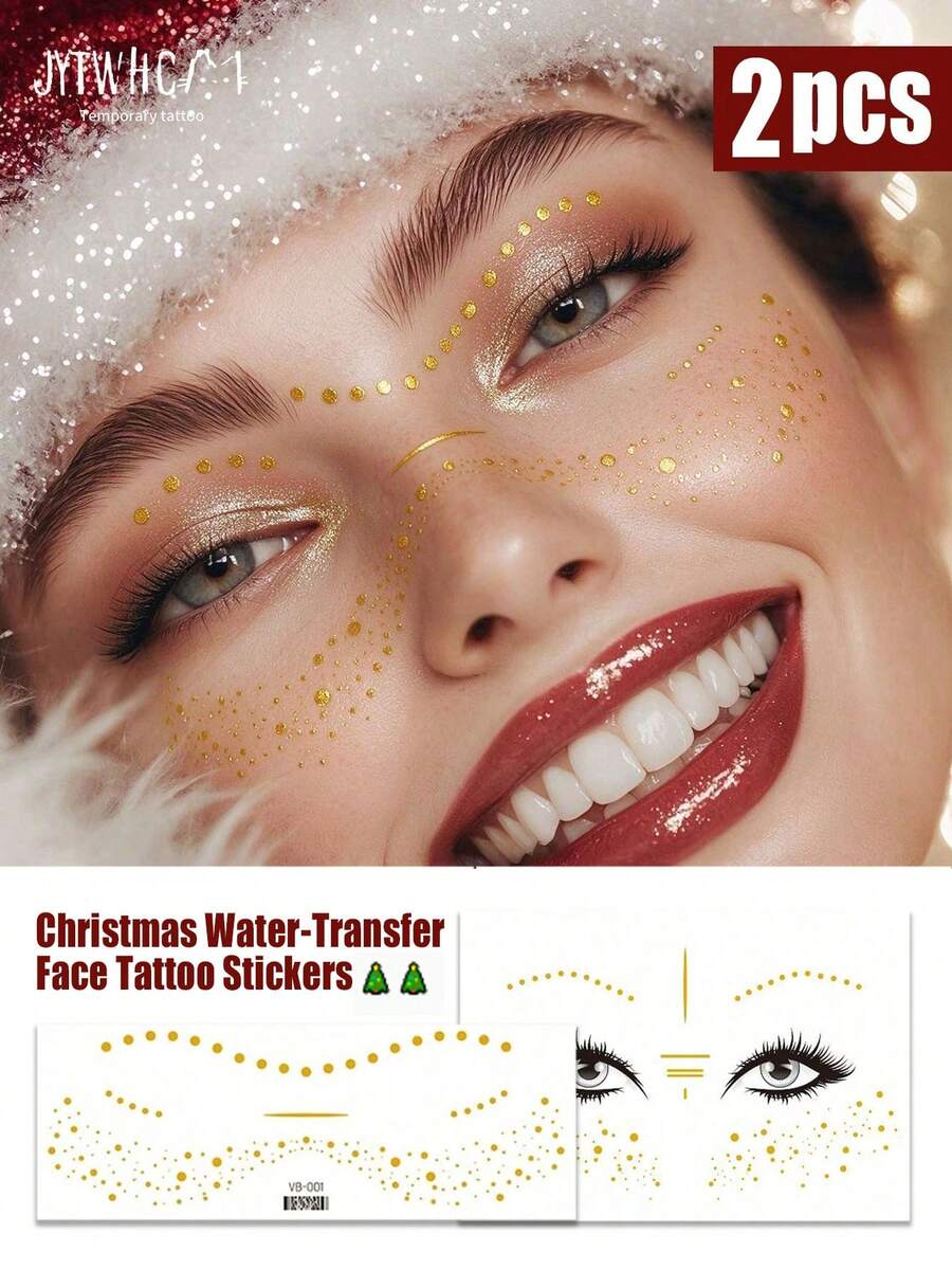 JYTWHCM 2pcs Waterproof Temporary Tattoo Stickers, Water Transfer Face ...