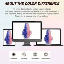 Pink And Blue Women's Wig, Middle Part Medium Length Short Curly Hair Wig, Natural Synthetic Hair, Suitable For Daily Wear/Party (Pink And Blue), Halloween - Ombre - View 11