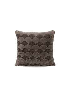 1pc Gradient Brown Faux Rabbit Fur Pillowcase, Nordic Style Embossed Fan-Shaped Fish Scale Pattern Soft Fluffy Lumbar Pillowcase, Rectangular Decorative Throw Pillowcase, Suitable For Sofa, Bedroom, Living Room, Wabi-Sabi Home Decor, Bed Headboard Winter Warm Pillowcase, Pillow Insert Not Included - Multicolor - View 13