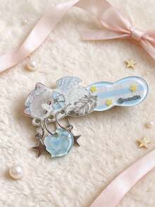 1pc Strawberry Hair Clip Versatile Star Blue Shell Fish Pendant Bangs Hair Accessory Side Clip - Multicolor - View 2