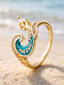 1 chiếc nhẫn nữ thời trang đính đá Cubic Zirconia, trang sức cho đám cưới, đính hôn, tiệc tùng, quà tặng Valentine - 1 # - Xem 3