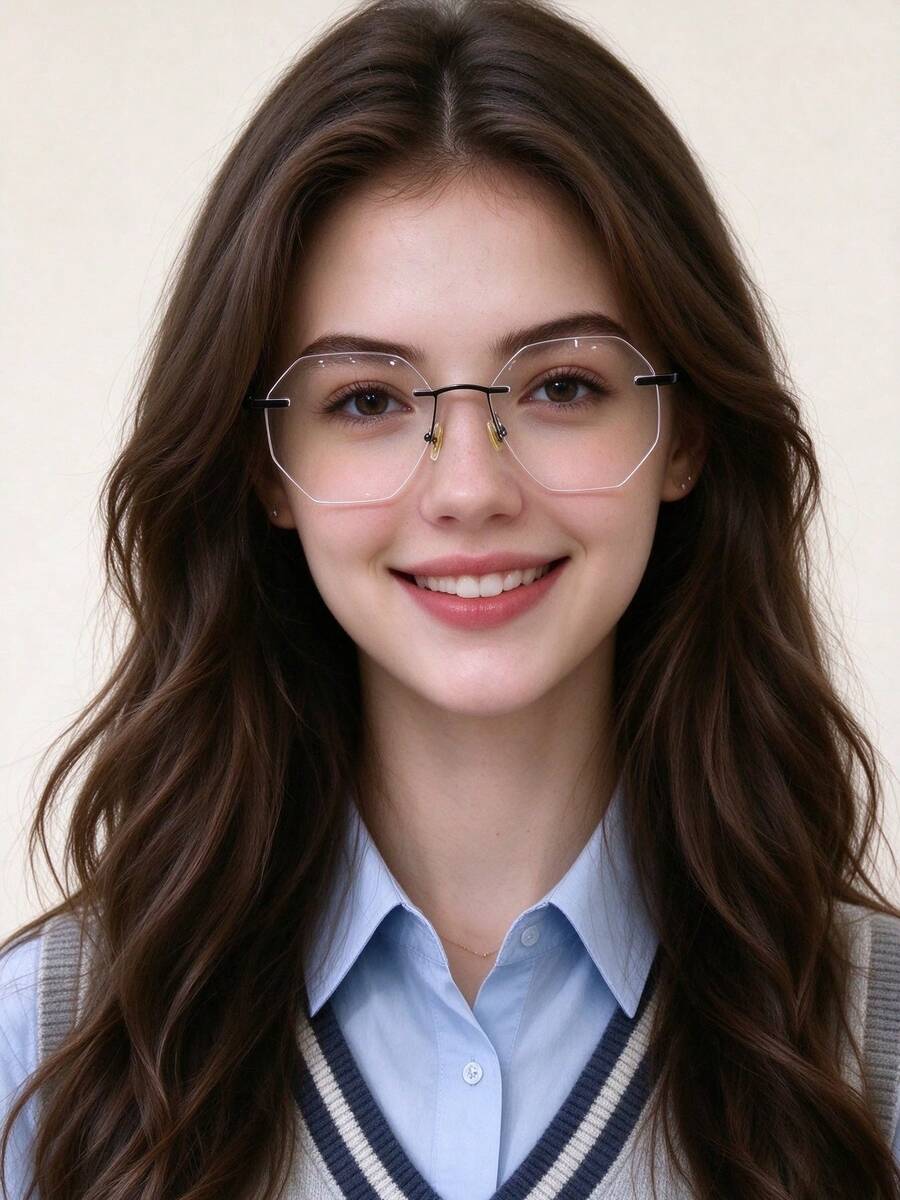 Polygon Frameless Ultra-Light Half-Face Glasses - Multicolor - View 1