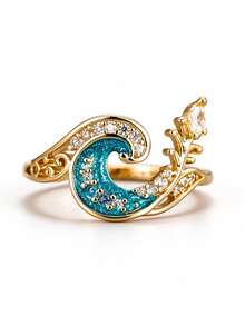 1 chiếc nhẫn nữ thời trang đính đá Cubic Zirconia, trang sức cho đám cưới, đính hôn, tiệc tùng, quà tặng Valentine - 1 # - Xem 9