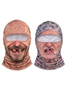1pc/2pcs/3pcs Unisex 3D Funny Pattern Protective Face Mask Head Cover, Outdoor Fun Water Sports Hat, Skiing Head Cover (Smoking, Laughing), Suitable For Daily Outings, Travel, Hiking, Skiing - Multicolor - View 17