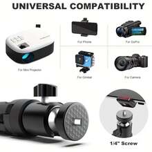 Stand For HY300/HY300 PRO/HY320 Projectors,Multi-Function Mini Projector Tripod MountCompatible With 1/4-Inch Threaded ProjectorsABS MaterialPortable, Compact 360° Rotating - View 3