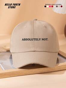1pc Funny "Absolutely Not" Pattern Printed Baseball Cap, Lightweight, Comfortable Multi-Functional Baseball Cap, Washed Vintage Hat, Suitable For Daily Outings And Everyday Use, Daily Outfit Accessory Hat - A - View 13
