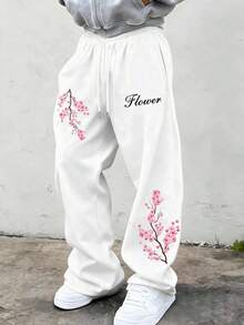 SU ER Men's Summer Casual Loose Drawstring Elastic Waist Wide Leg Long Pants With Drape - White - View 2