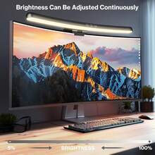 Lampu Bar Monitor Layar Lengkung, Lampu Gantung Gaming RGB, Lampu Meja Pelindung Mata yang Dapat Diredupkan dan Diisi Ulang USB, Lampu Bar PC dengan Suhu Warna yang Dapat Diatur untuk Monitor Komputer Lengkung, Setup Gaming, Dekorasi Ruang Belajar Kantor - Satu-Ukuran - View 9