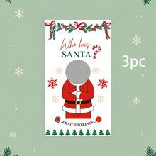 1/3pcs Custom Photo Who Has Santa Scratch Off Game Cards, Personalized Xmas Reveal Scratch Cards, Christmas Family Gathering Guessing Game, Holiday Party Favors Supplies - Multicolor - View 9