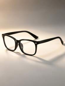 1pc Men's Geometric Frame Glasses, Featuring Modern Minimalist Design, Elegant Style, With Clear Lenses, Ideal Accessory For Back To School And Daily Wear - Multicolor - View 2