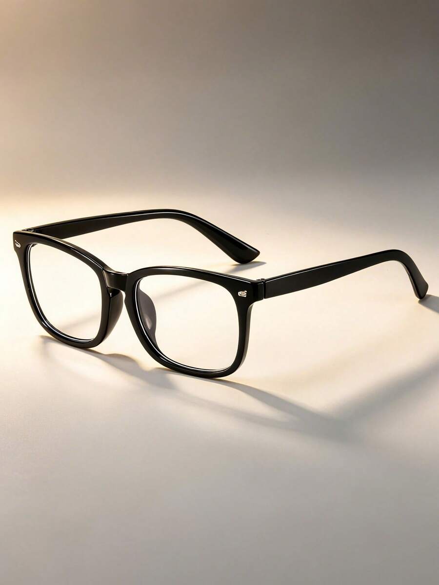 1pc Men's Geometric Frame Glasses, Featuring Modern Minimalist Design, Elegant Style, With Clear Lenses, Ideal Accessory For Back To School And Daily Wear