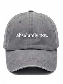 1pc Absolutely Not. Printed Washed Baseball Cap - Vintage Sarcasm Quote Hat - Retro Soft Adjustable Dad Hat For Street Fashion,Holiday,Festival - Multicolor - View 8