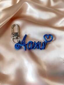 1pc Custom Wire Name Keychain,Personalization Handmade Name Tag,School Bag/Water Bottle/Luggage Tag,Gift For Him/Her,Birthday/Christmas/Party Favors - Multicolor - View 6