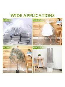 5Pcs/10Pcs Clear Giant Storage Bags Jumbo Plastic Moving Bags Flat Large Plastic Bags For Clothes Packing Suitcase Comforter Chair Kids Bike Blanket - Clear - View 11