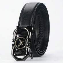 1pc Men' S Ratchet Buckle Belt, Smooth Belt Strap, Versatile For Office Wear, Meetings & Daily Commutes - DL38 41 DP42 43 - View 1