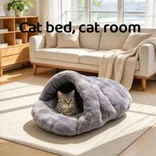 Christmas Plush Tunnel Pet Bed, Soft And Comfortable Indoor Sleeping Cave, Suitable For Kittens, Rabbits And Small Animals For Holiday Use - Multicolor - View 7