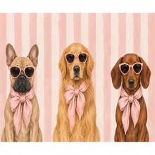 Pink Fashion Glasses Dog Extended Mouse Pad, French Bulldog Golden Retriever Dachshund Bow Illustration Large Desk Mat, Non-Slip Smooth Fabric + Natural Rubber, Suitable For Home Office Gaming Study Desk, 4 Sizes Available - View 9