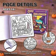 Halloween Coloring Book, Featuring Creative Relaxation, Stress Relief And Meditation Coloring, Is A Suitable Gift Option For Holidays Such As Halloween, Easter, Christmas And Others. - Halloween Crocodile - View 3
