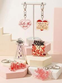 1/6pcs ARIRANG Album Acrylic Keychain, Sweet Cool Y2K Vintage Style, Aliens/Body To Body, K-Pop Support Backpack/Shoulder Bag Pendant, Car Key Ring Accessory, Ideal Gift For Fan Friends - Multicolor - View 7