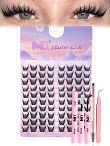 Lash Clusters Manga Individual Lashes Wispy Eyelash Clusters Eyelash Extension Kit With Lash Bond And Seal Wet-Look Spiky Cluster Lashes(Fairy Kit) - Black - View 5