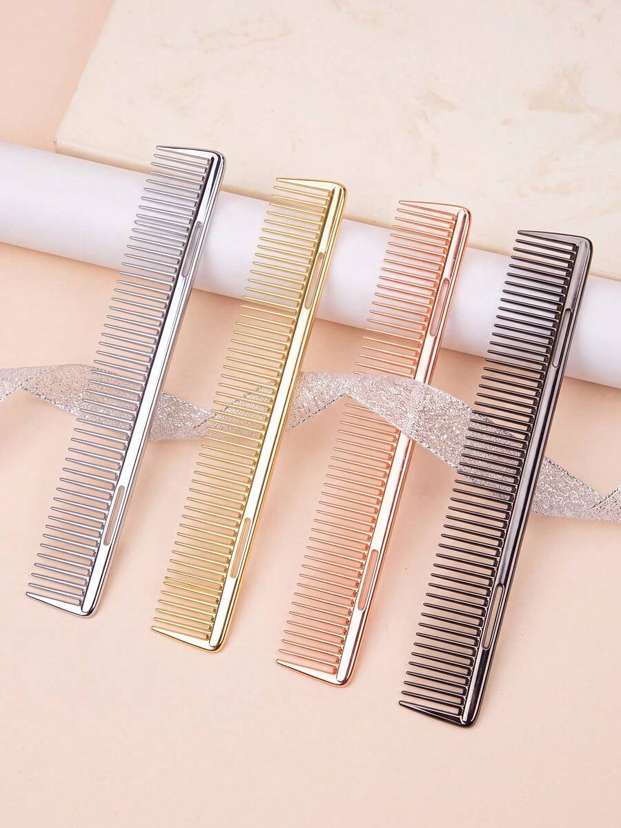 1PC Aluminum Partition Comb, Anti-Static Hair Sectioning Tool For Salon & Home, Lightweight Styling Comb For Autumn Hair, Cosy Season & Halloween - Multicolor - View 1
