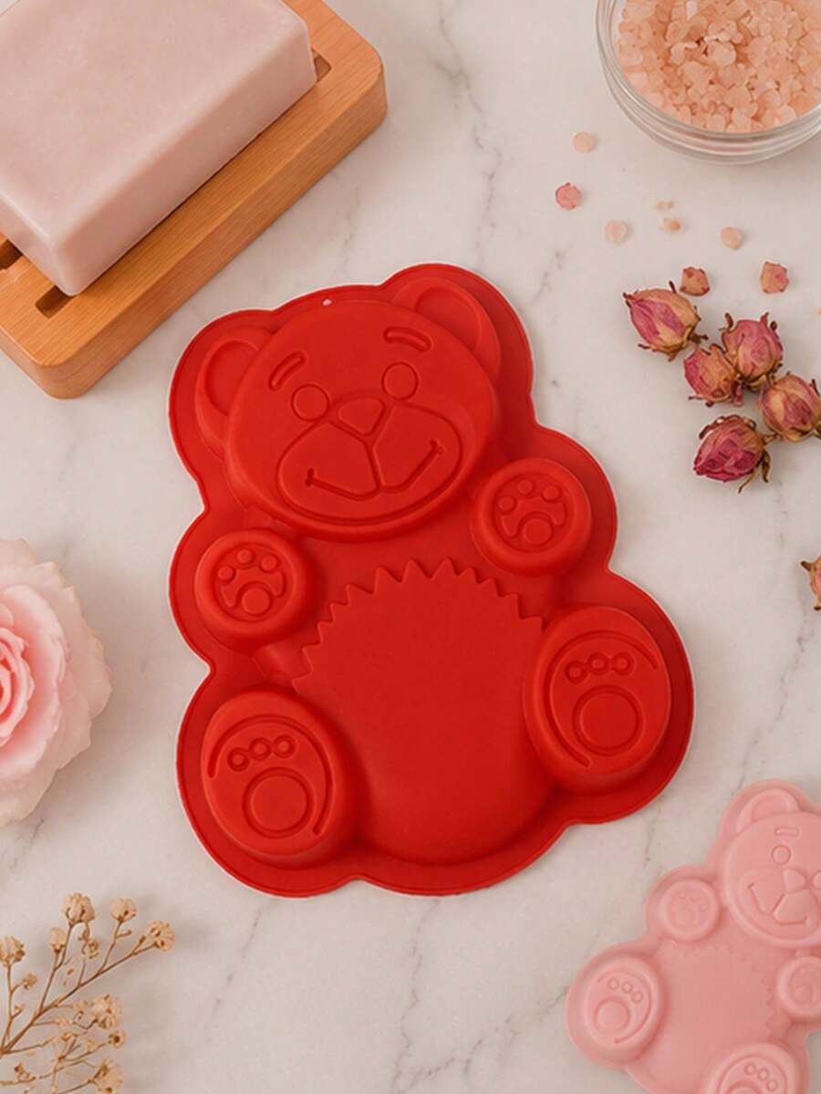 Cute Bear Silicone Candle Mold, Suitable For DIY Aromatherapy Candles, Soap And Resin Crafts, 3D Handmade Mold, Home Decor And Creative Projects