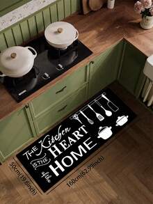 1pc American Style Kitchen Utensil Silhouette Kitchen Mat, 3.5mm Cuttable Absorbent Stain-Resistant, Entrance Doormat Indoor Bathroom Mat Hallway Carpet Small Rug, Suitable For Kitchen Bathroom Laundry Room Toilet - Multicolor - View 17