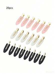 4/12/20/48 Pcs No Crease Hair Clips, Seamless Alligator Clips, For Hair Styling, Makeup, Salon, DIY Crafts, Wave Bangs, Gift Set, Black/Pink/White - Multi-color #CreamyGold - View 13
