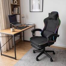 Swivel Gaming And Office Chair – Bucket-Style Seat With Footrest, Adjustable Backrest, Lumbar Pillow, And Headrest; Ergonomic Computer Chair For Gaming, Work, Study, And Relaxation (Supports Up To 140 Kg). - Black - View 8